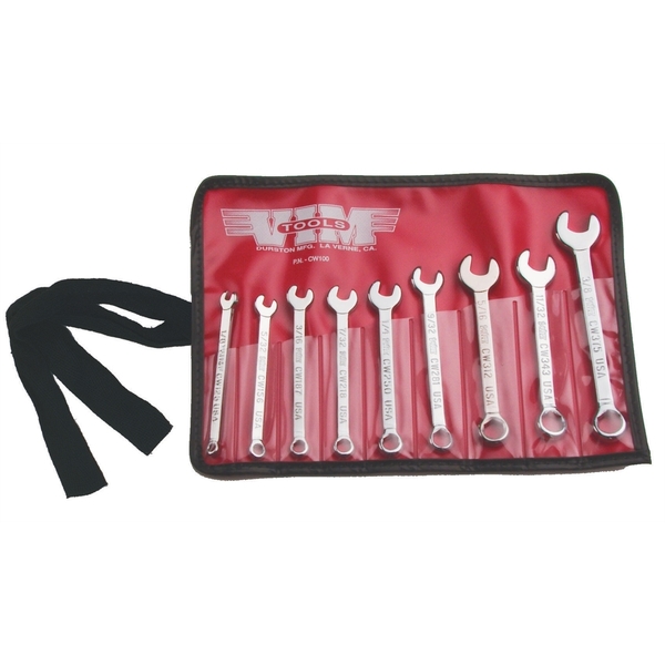 Vim Products 9 Piece Midget 6 Point Box Combination Wrench Set CW100